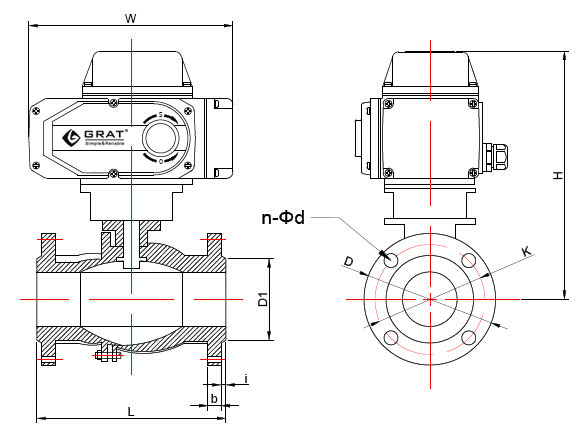 電動(dòng)真空V型球閥焊接連接尺寸圖2