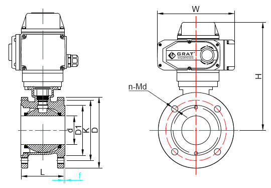 電子式電動(dòng)調(diào)節(jié)閥外形圖和連接尺寸