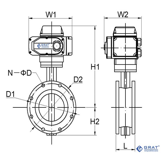 法蘭式電動蝶閥安裝尺寸圖 法蘭式電動蝶閥結(jié)構(gòu)特點(diǎn)圖